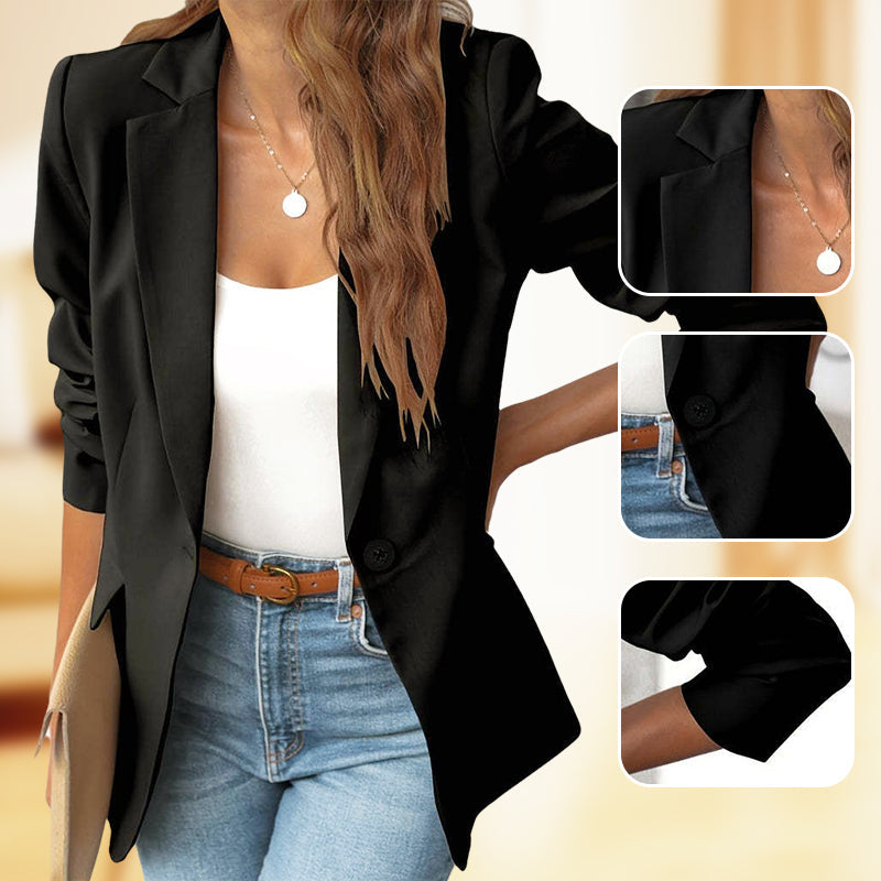 π’π’40% OFF !! β° Elegant Soft Solid Color Lapel Buttons Jacket β Classic Collar, One-Button, Versatile β¨