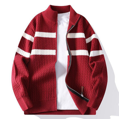 Ellesmere Striped Zip-Up Knit Jacket