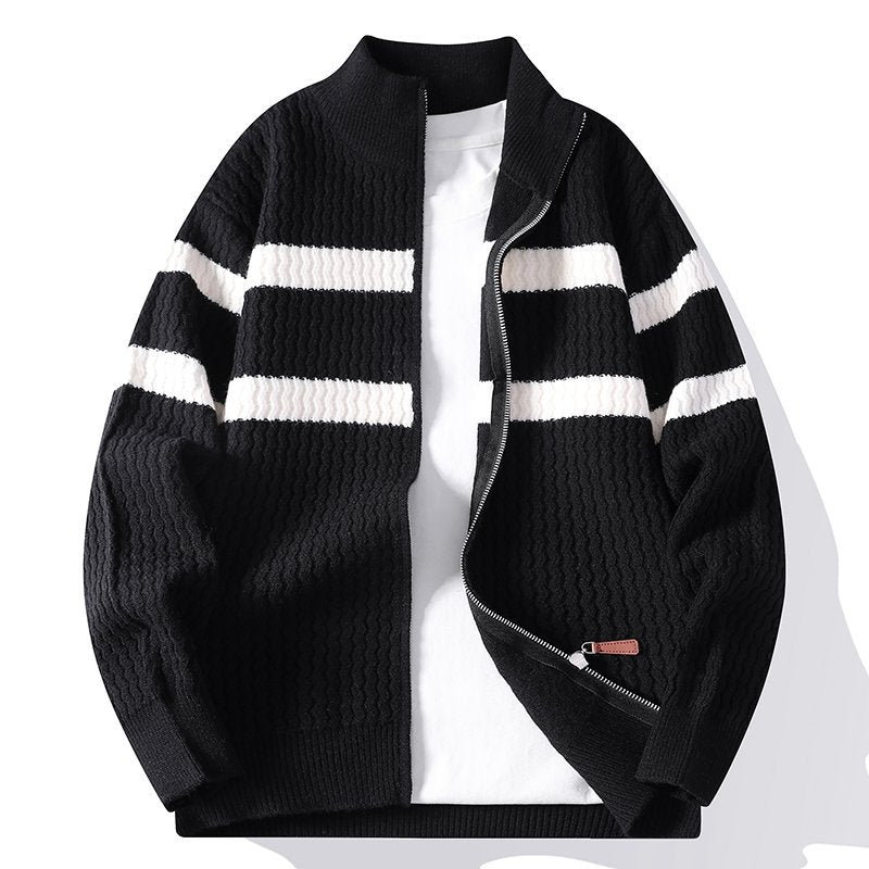 Ellesmere Striped Zip-Up Knit Jacket