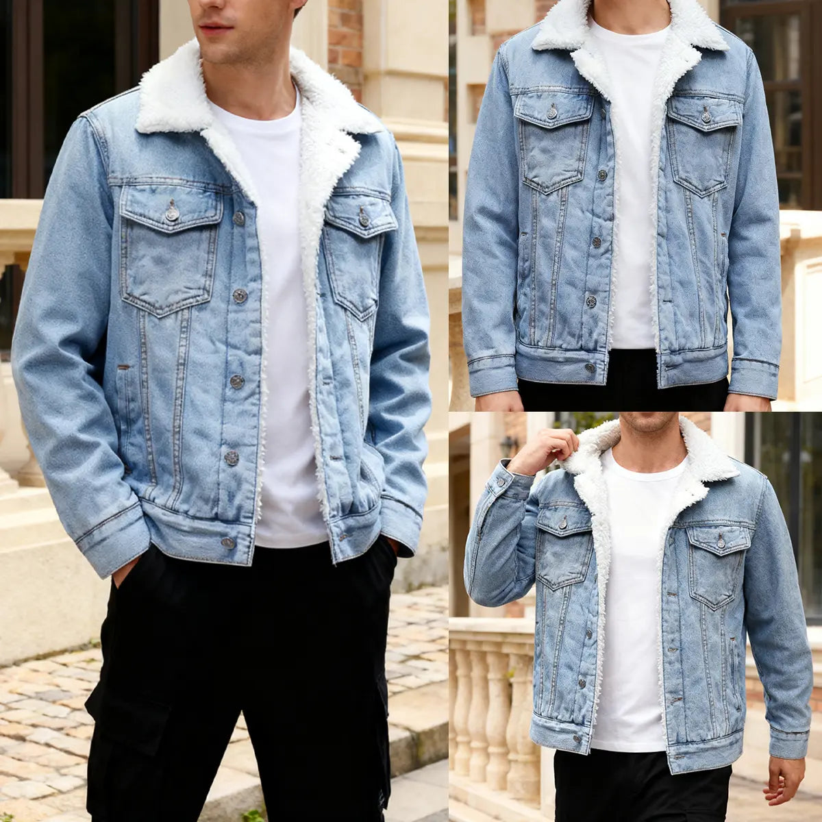 Men's Fleece Lined Denim Jacket — Warm Winter Trucker Jacket