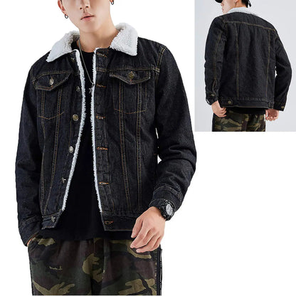 Men's Fleece Lined Denim Jacket — Warm Winter Trucker Jacket