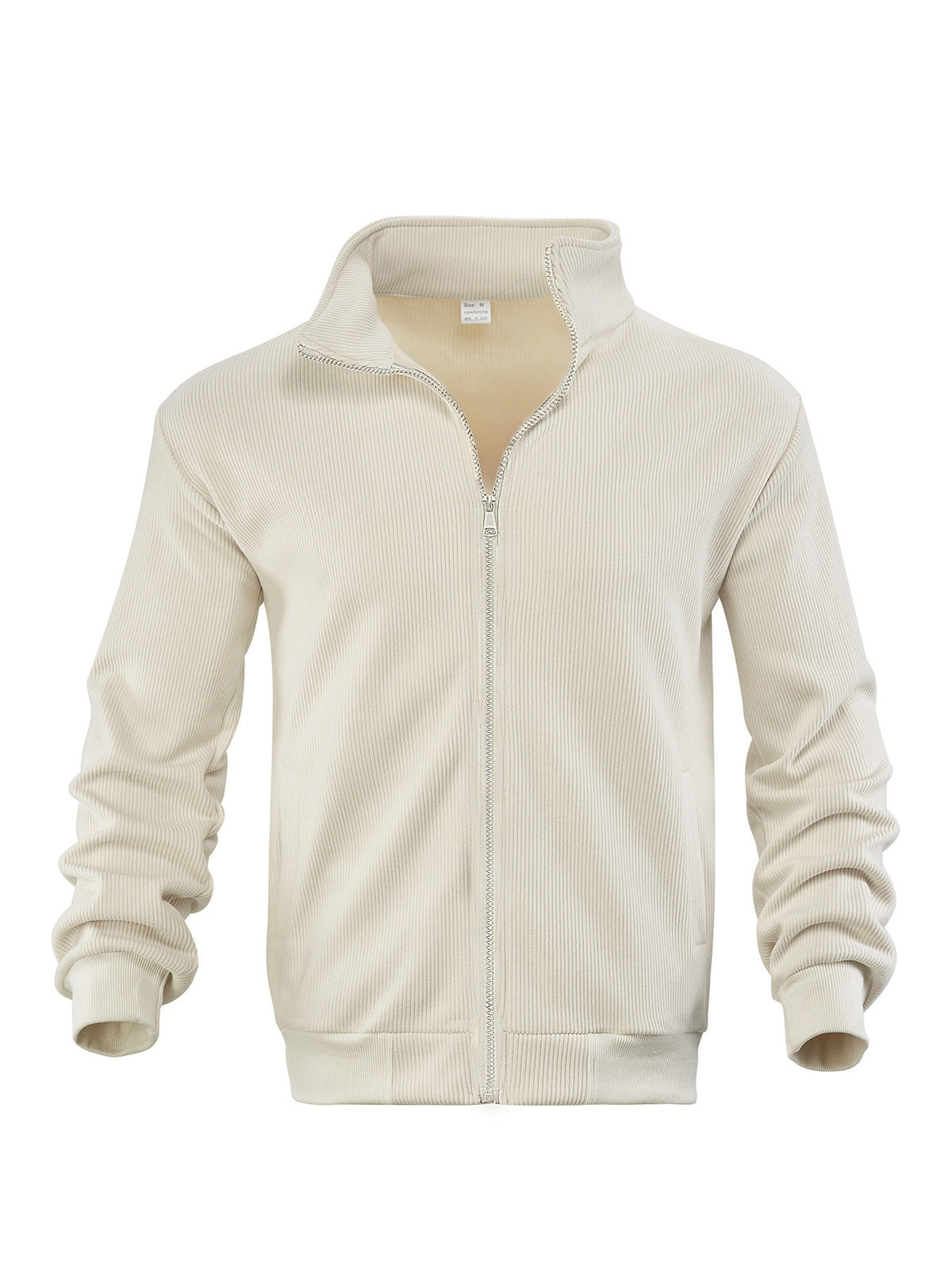 Harrogate Corduroy Funnel-Neck Zip Sweater