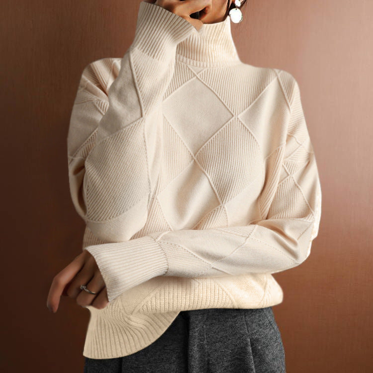 Aldeburgh Diamond-Knit Funnel-Neck Jumper