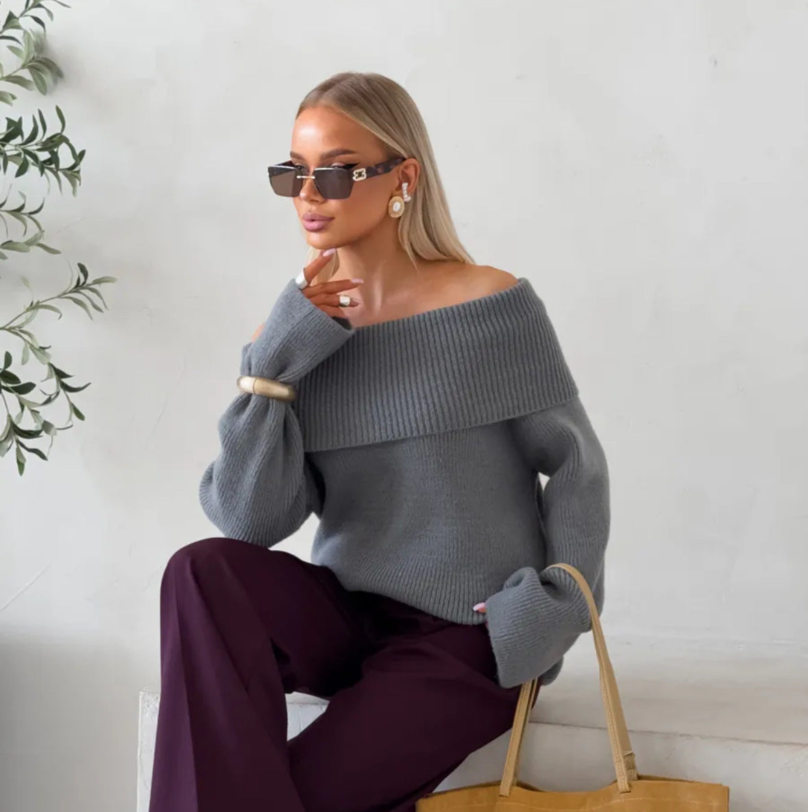 Notting Hill Chunky Bardot Jumper