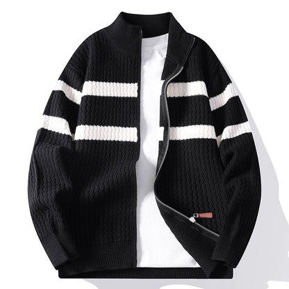 Ellesmere Striped Zip-Up Knit Jacket