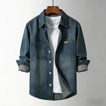 Ironside denim overshirt with structured layering fit