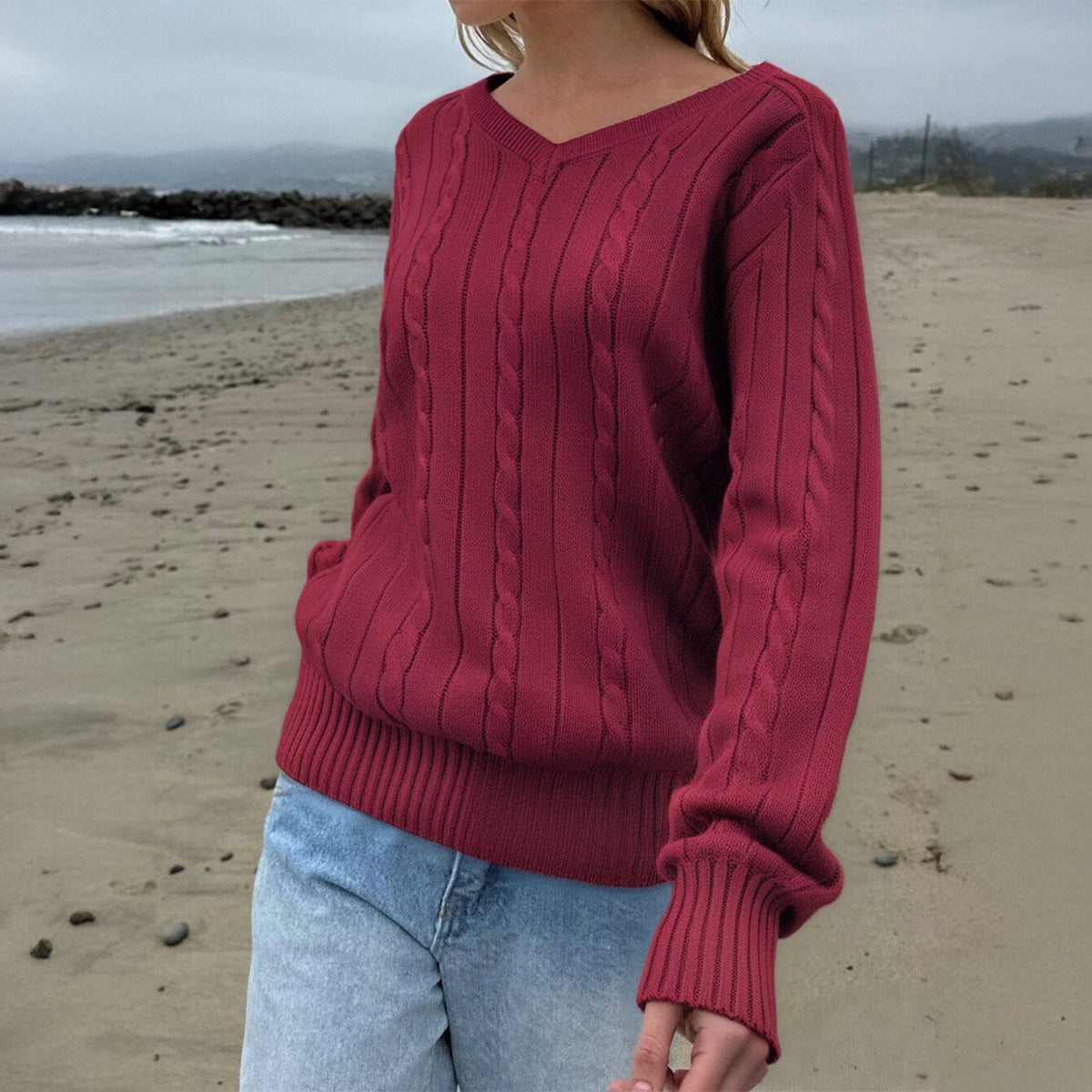 Richmond Relaxed V-Neck Knit Jumper