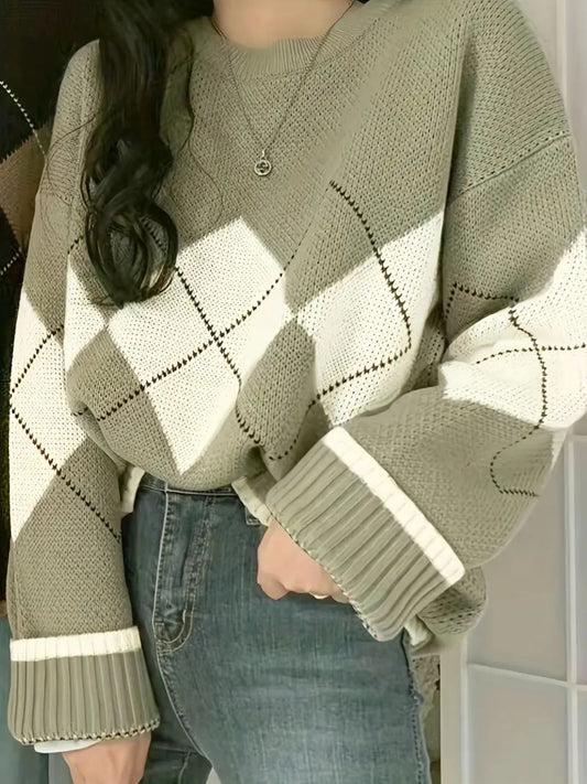 Whitby Diamond-Knit Crew Jumper