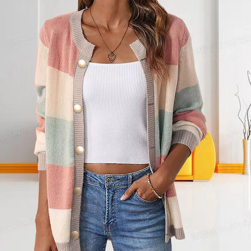 Hazel Geometric-Knit Cardigan