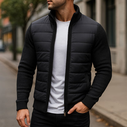 Ludlow Quilted Knit-Sleeve Jacket