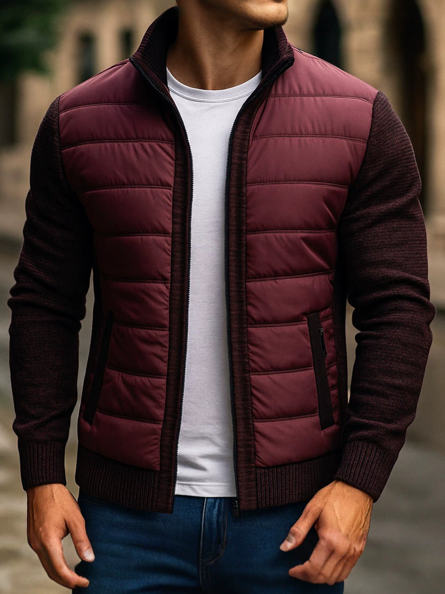 Ludlow Quilted Knit-Sleeve Jacket