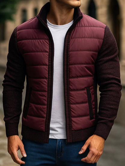 Ludlow Quilted Knit-Sleeve Jacket