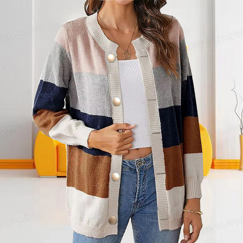 Hazel Geometric-Knit Cardigan