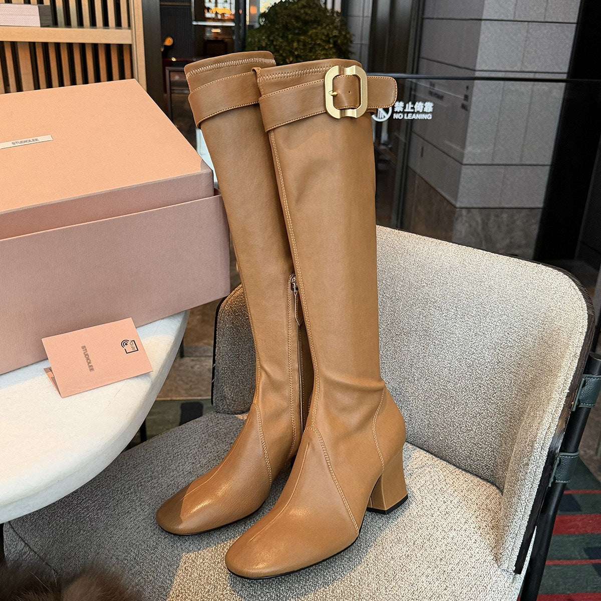 Windsor Gold-Buckle Boots