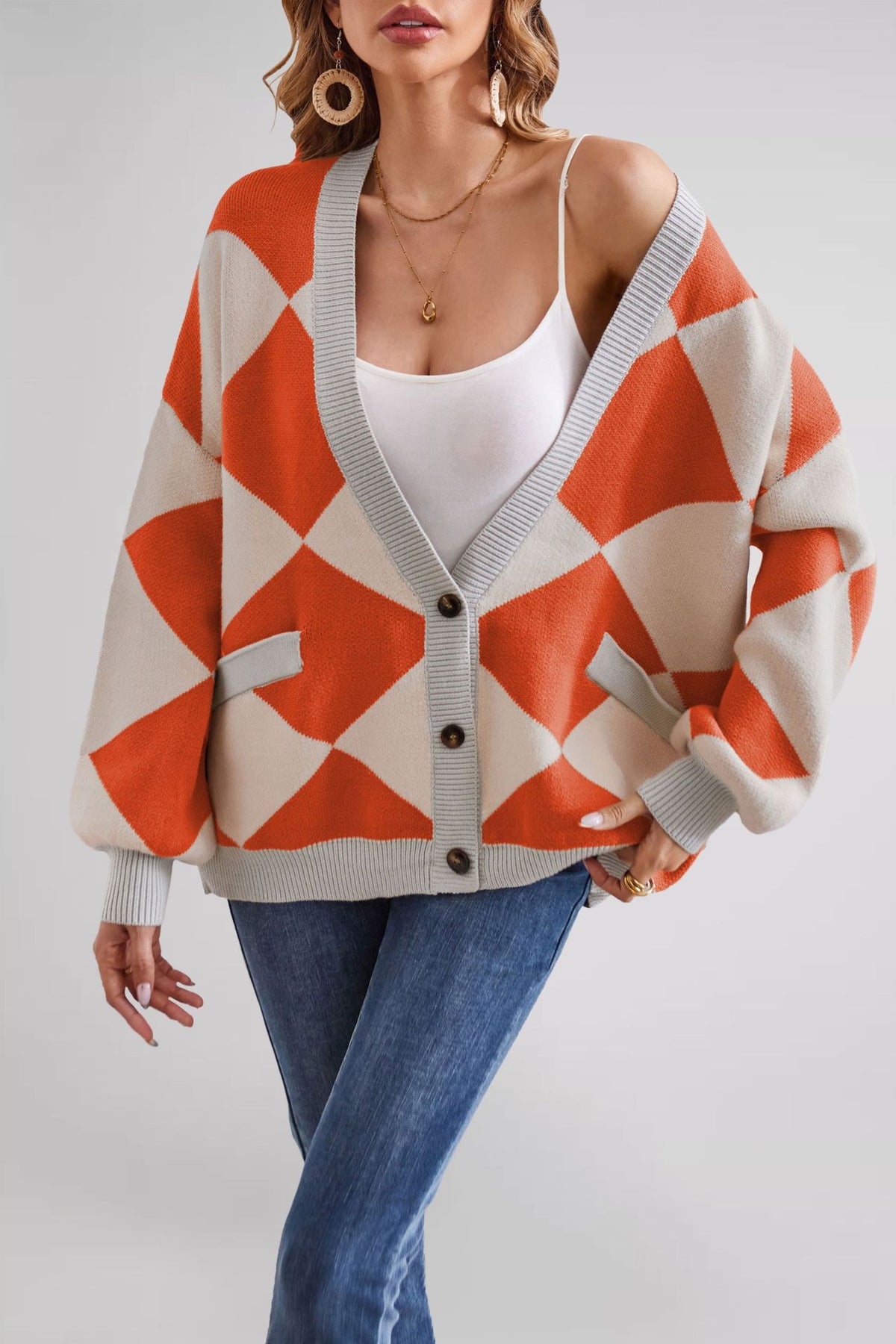 Sienna Diamond-Knit Cardigan
