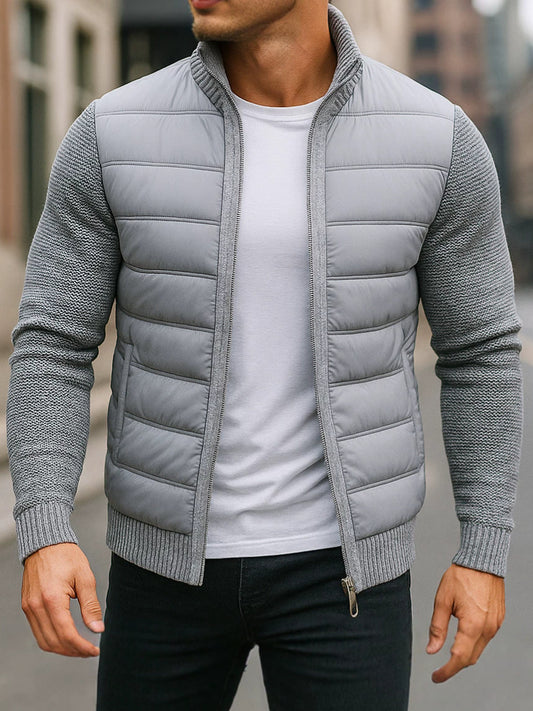 Ludlow Quilted Knit-Sleeve Jacket