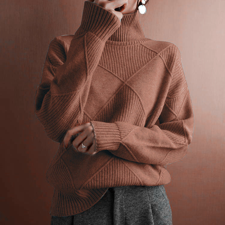 Aldeburgh Diamond-Knit Funnel-Neck Jumper