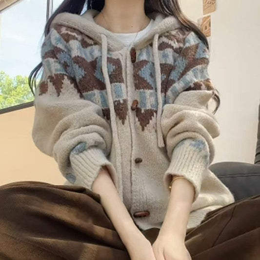 Keswick Fair Isle Hooded Cardigan
