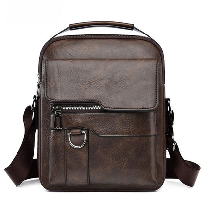 PU Leather Multi-Layer Crossbody Bag for Men