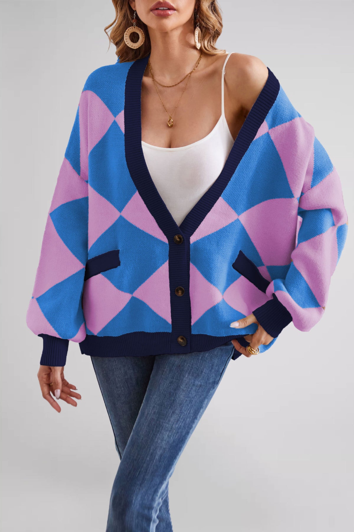Sienna Diamond-Knit Cardigan