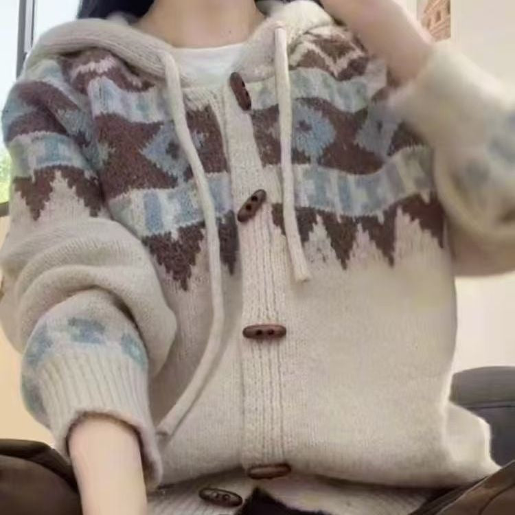 Keswick Fair Isle Hooded Cardigan