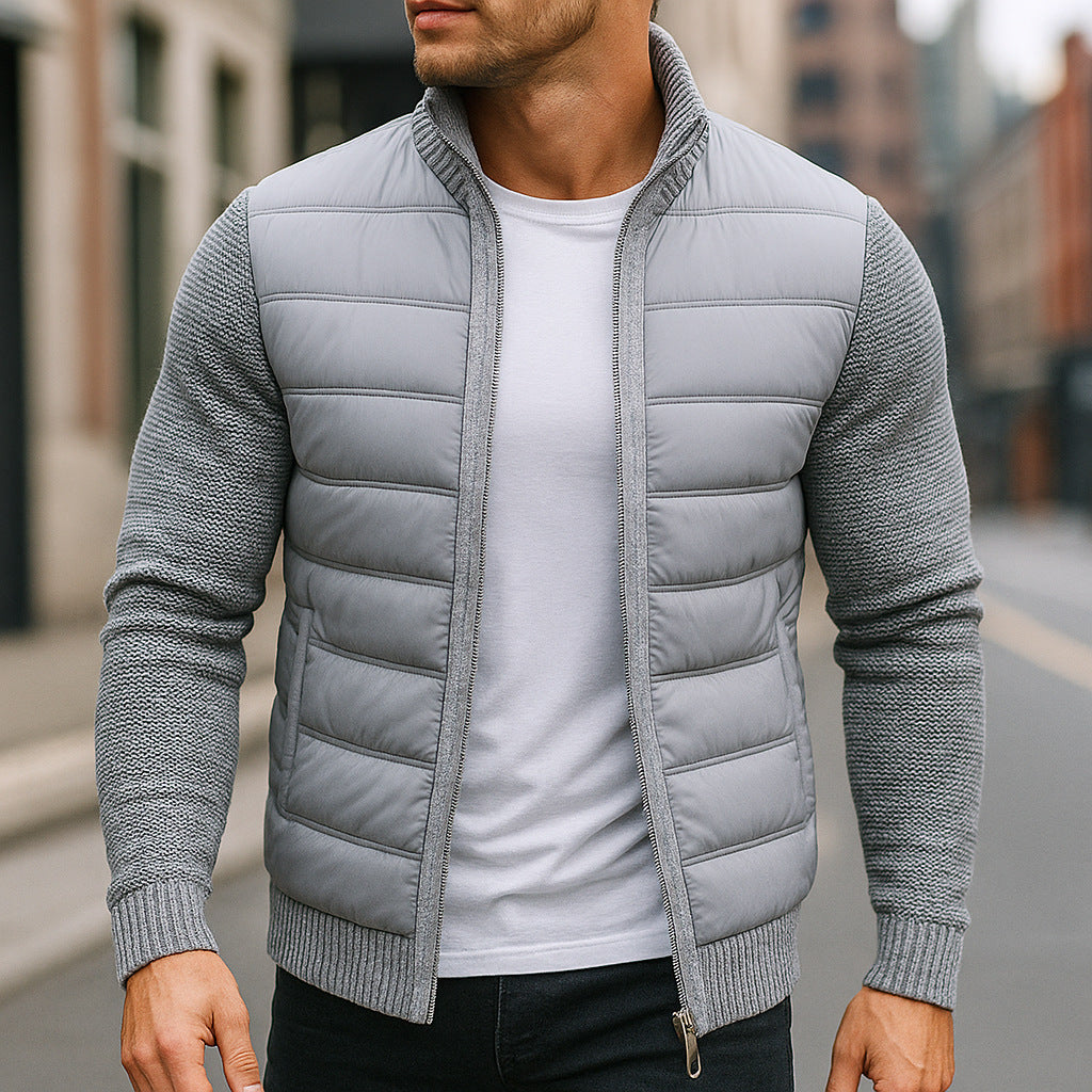 Ludlow Quilted Knit-Sleeve Jacket