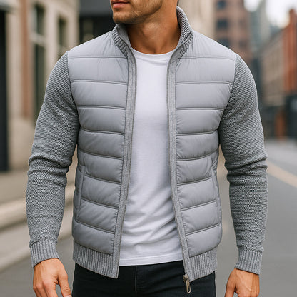 Ludlow Quilted Knit-Sleeve Jacket