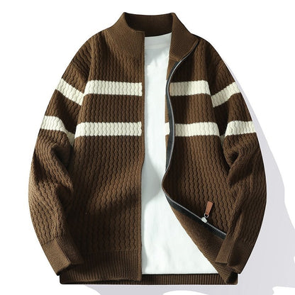 Ellesmere Striped Zip-Up Knit Jacket