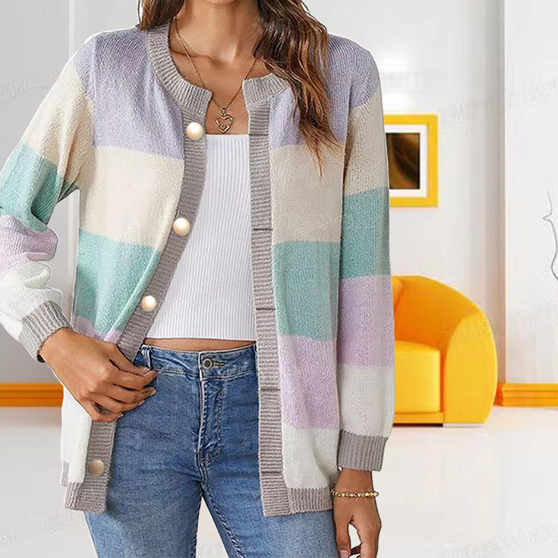 Hazel Geometric-Knit Cardigan