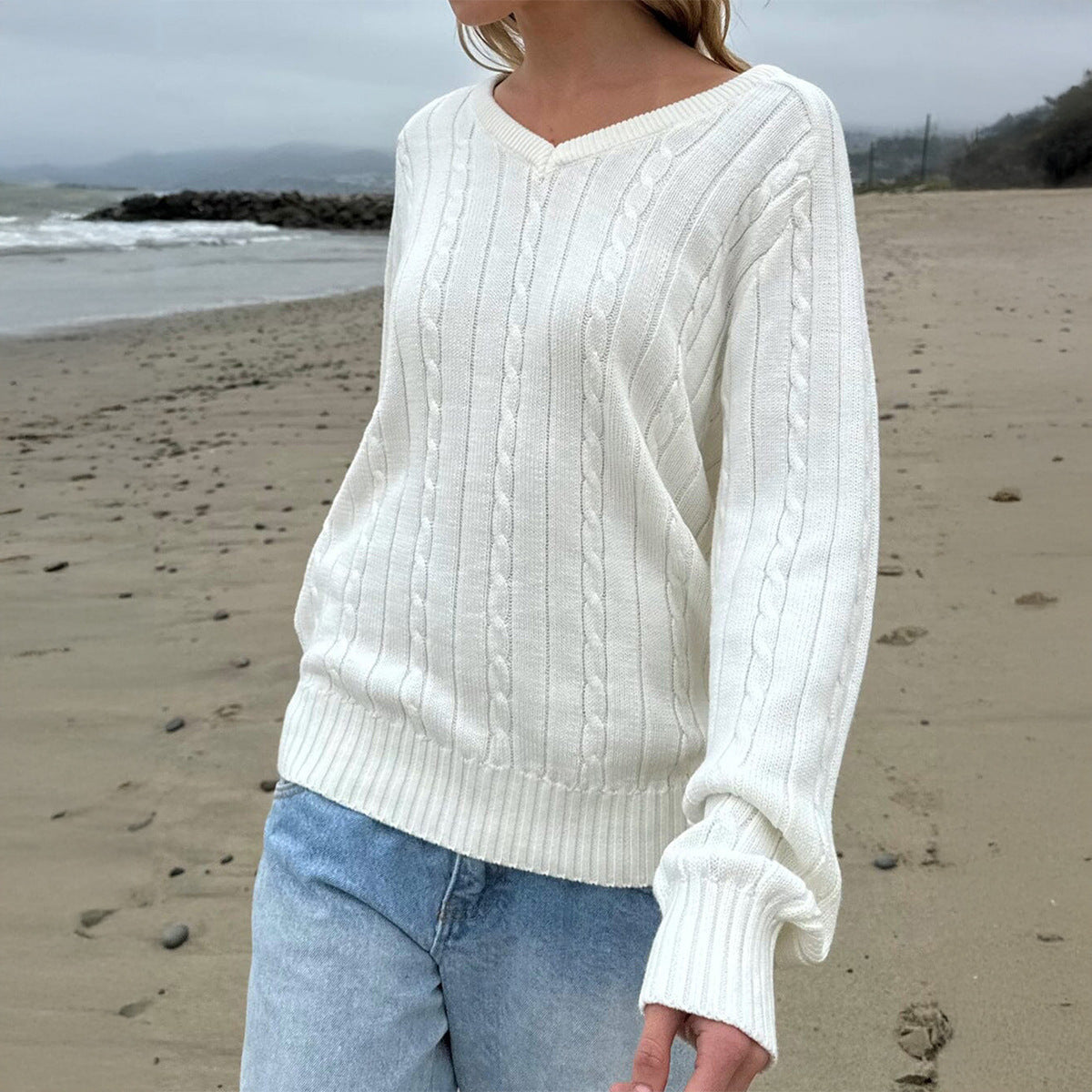 Richmond Relaxed V-Neck Knit Jumper