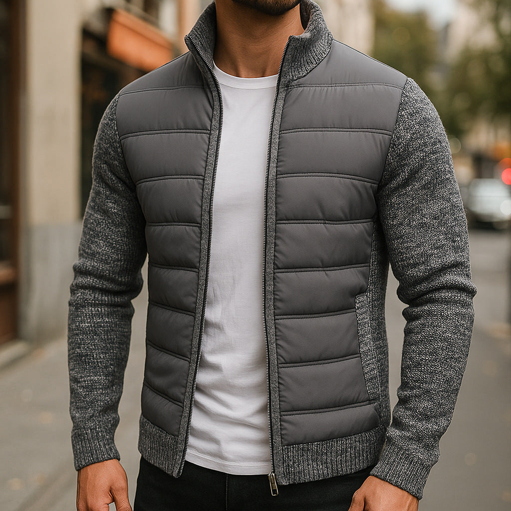 Ludlow Quilted Knit-Sleeve Jacket