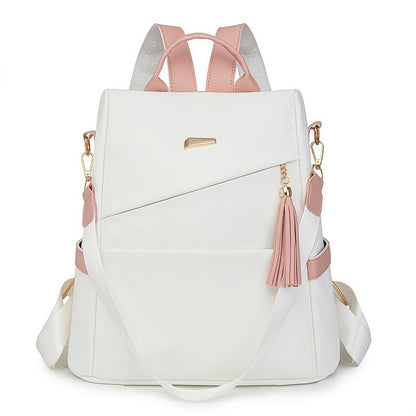 Soft leather large-capacity travel backpack