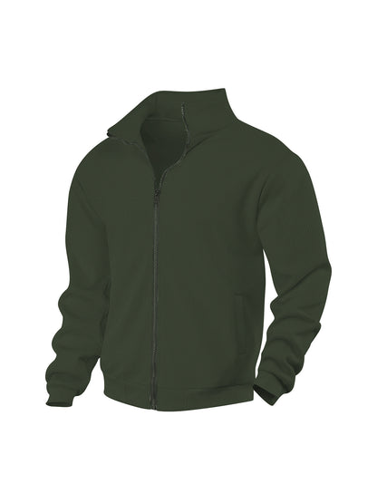 Harrogate Corduroy Funnel-Neck Zip Sweater
