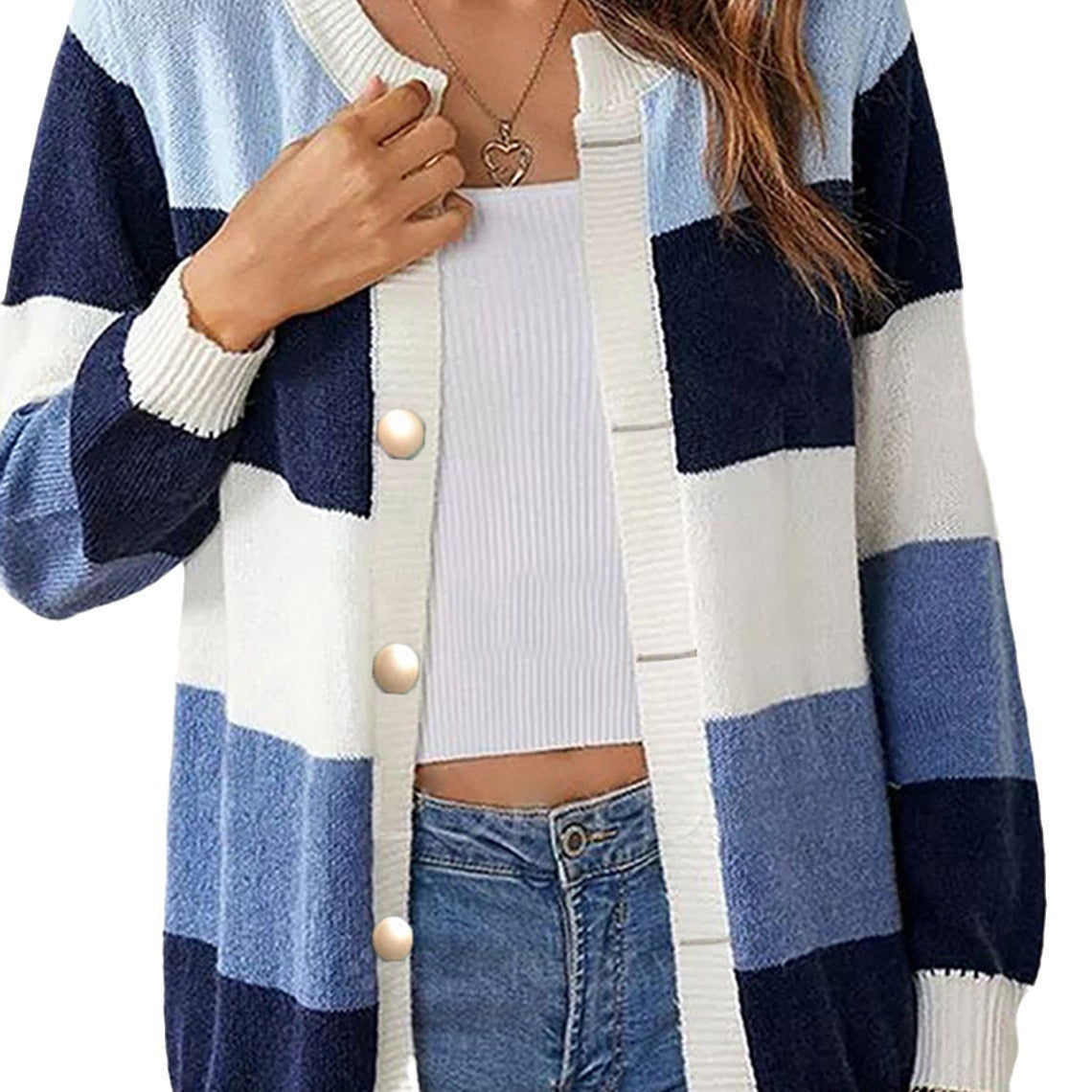 Hazel Geometric-Knit Cardigan