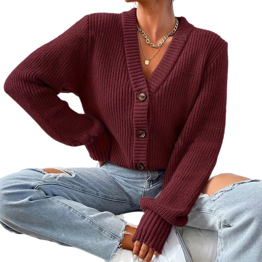 Isla Ribbed V-Neck Cardigan