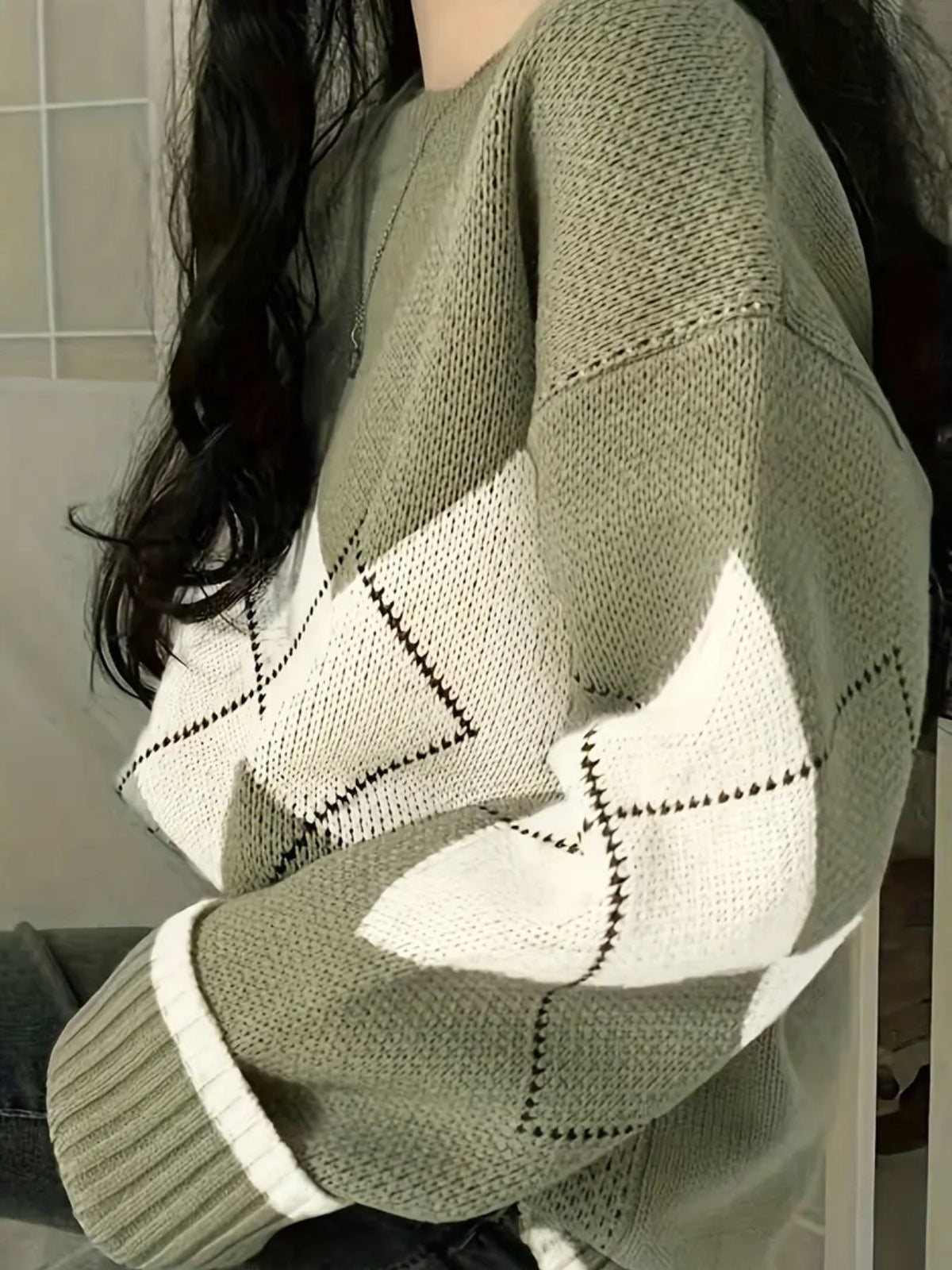 Whitby Diamond-Knit Crew Jumper