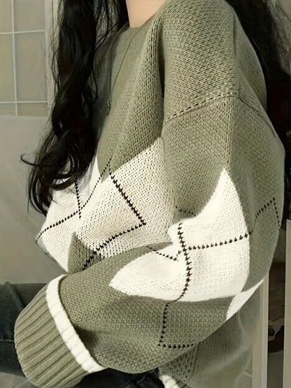 Whitby Diamond-Knit Crew Jumper