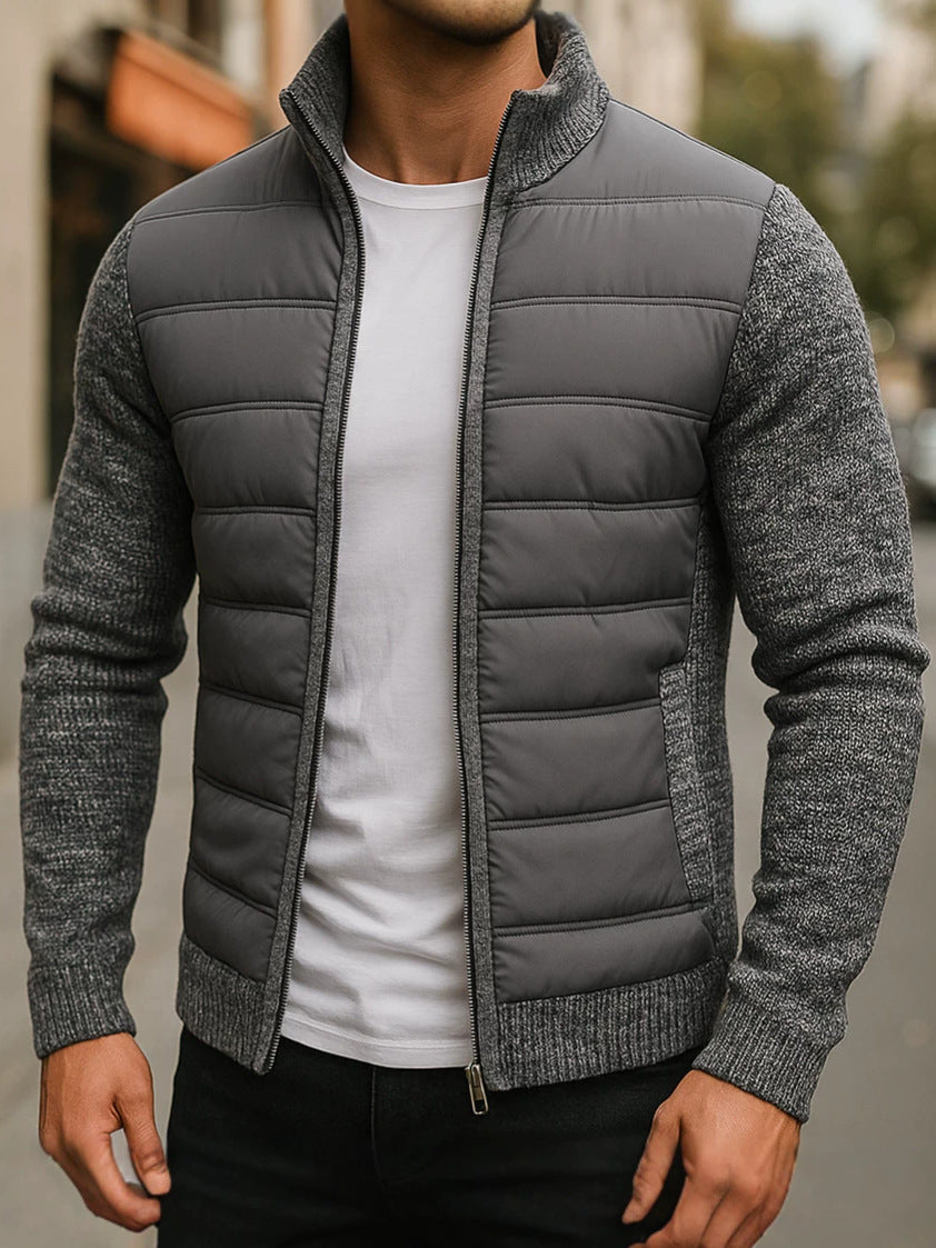 Ludlow Quilted Knit-Sleeve Jacket