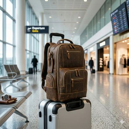Vintage Leather Travel Backpack