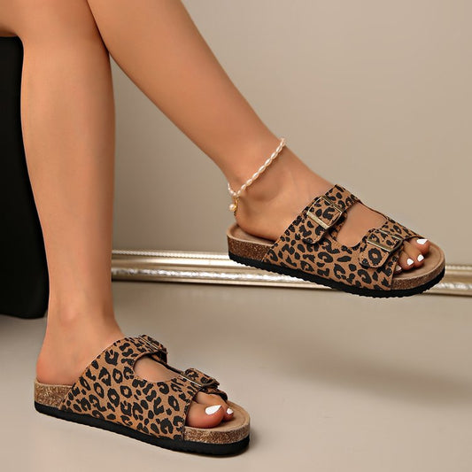 SUNKISSEDSTEP Women’s Savannah Leopard Platform Sandals