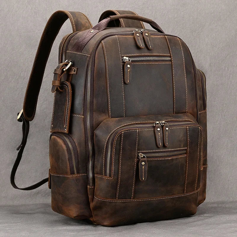 Vintage Leather Travel Backpack