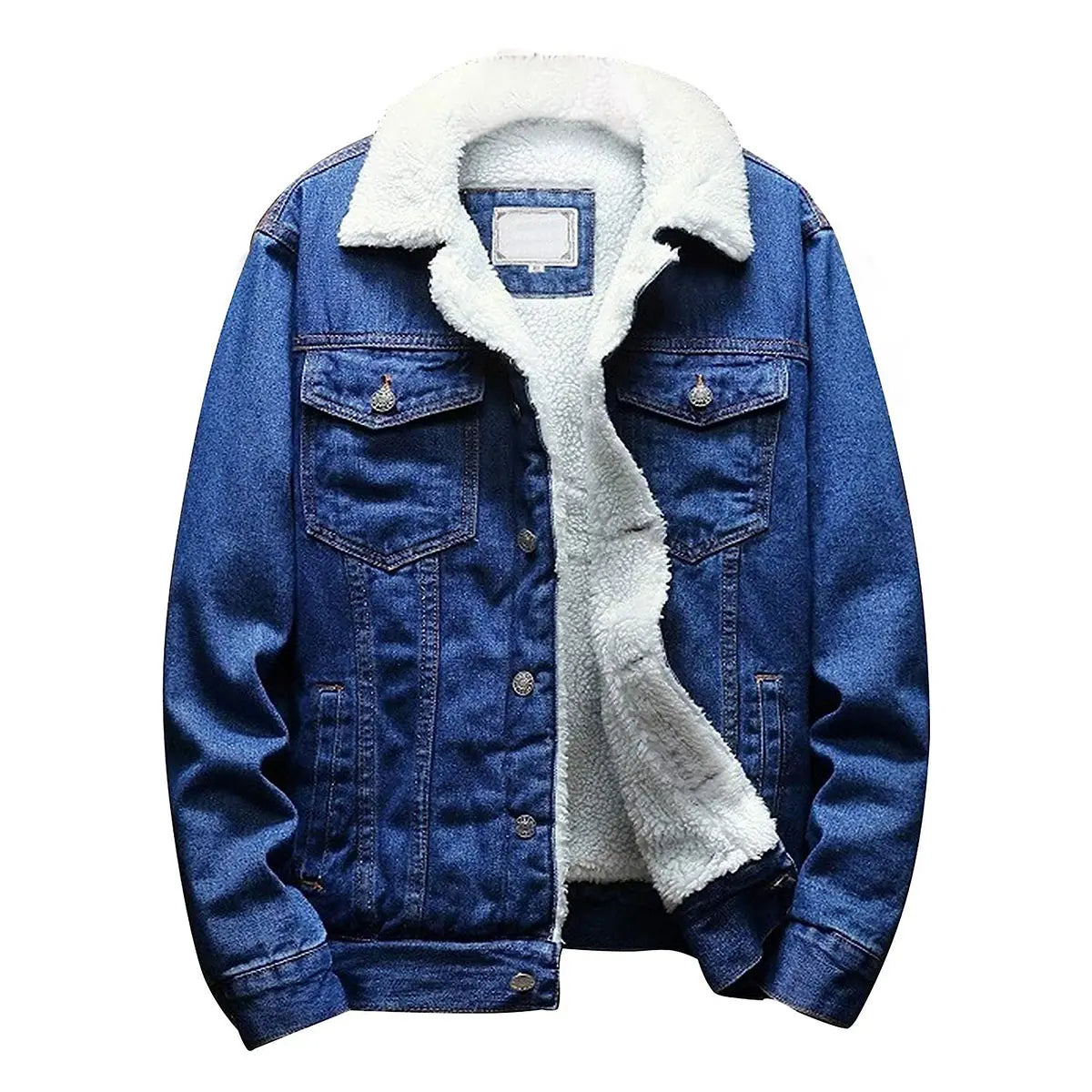 Men's Fleece Lined Denim Jacket — Warm Winter Trucker Jacket