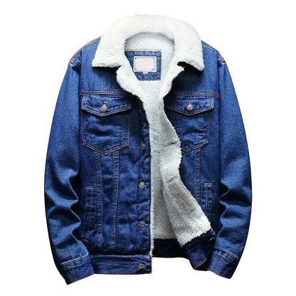 Men's Fleece Lined Denim Jacket — Warm Winter Trucker Jacket