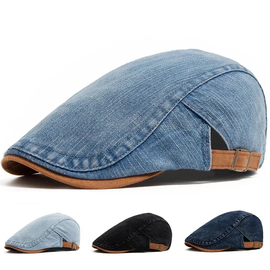 Classic Denim Flat Cap