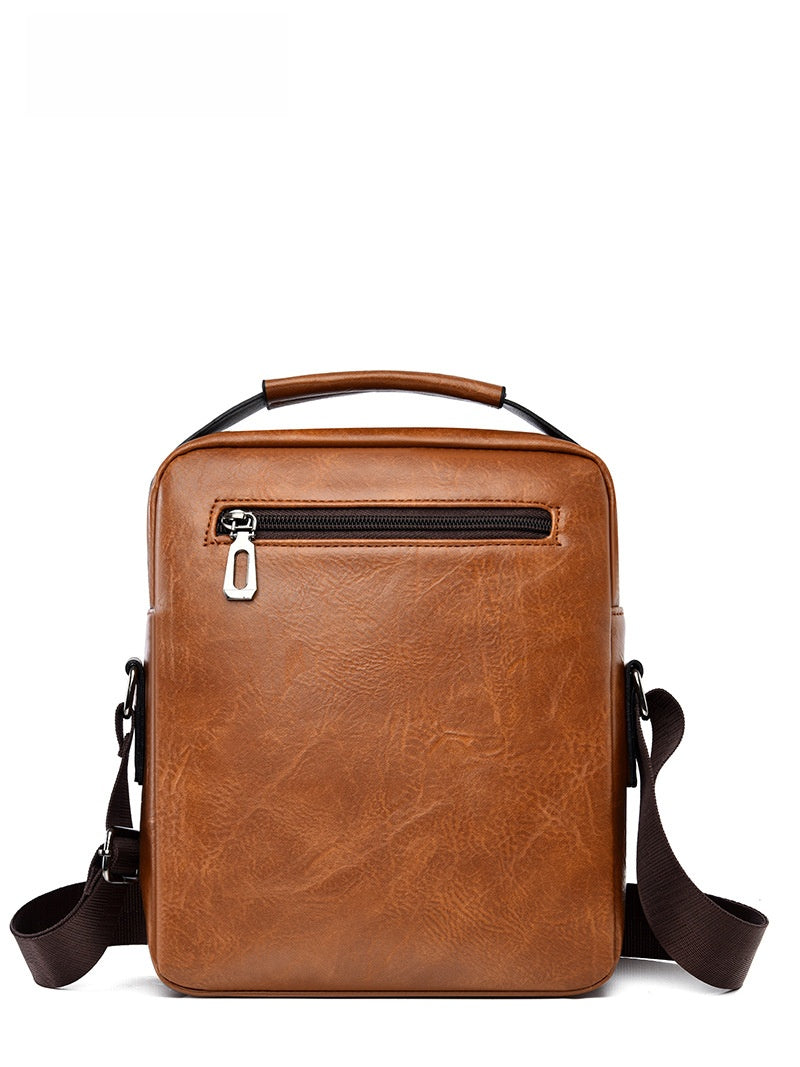 PU Leather Multi-Layer Crossbody Bag for Men