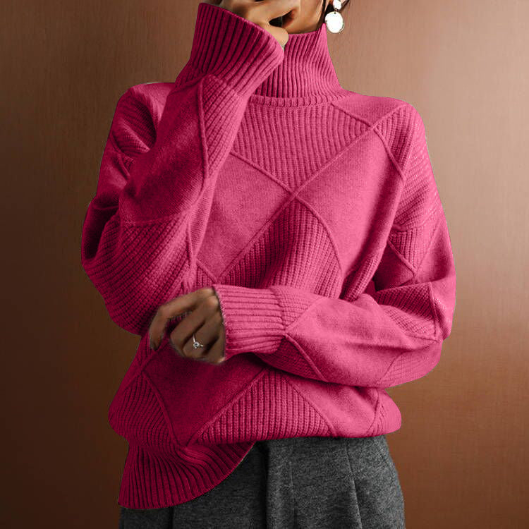 Aldeburgh Diamond-Knit Funnel-Neck Jumper