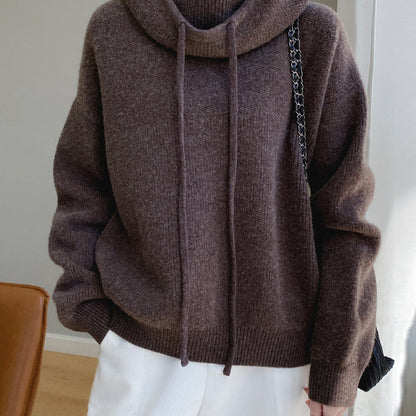 Windermere Cowl-Neck Drawstring Knit Jumper