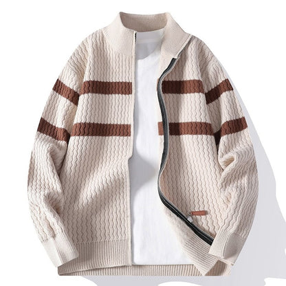 Ellesmere Striped Zip-Up Knit Jacket