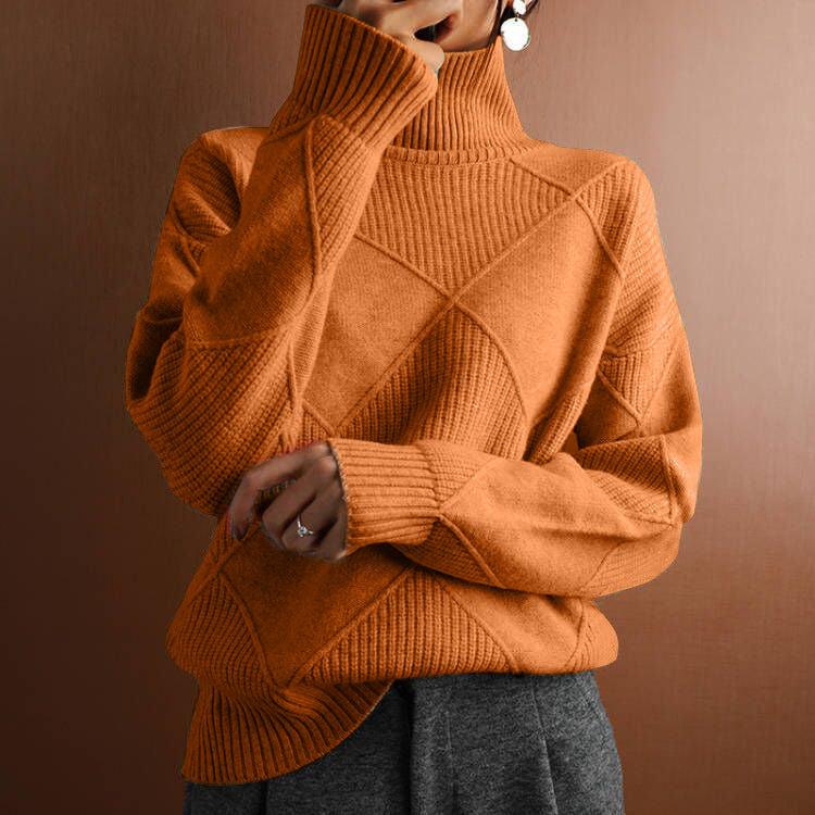 Aldeburgh Diamond-Knit Funnel-Neck Jumper