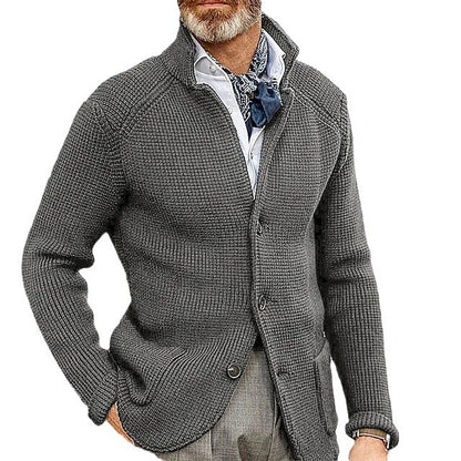 Hartley Waffle-Knit Lapel Cardigan